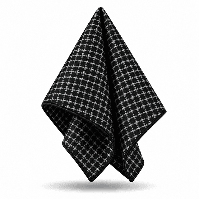 8. پوشت مردانه مشکی و طوسی – طرح شبکه‌ای ظریف