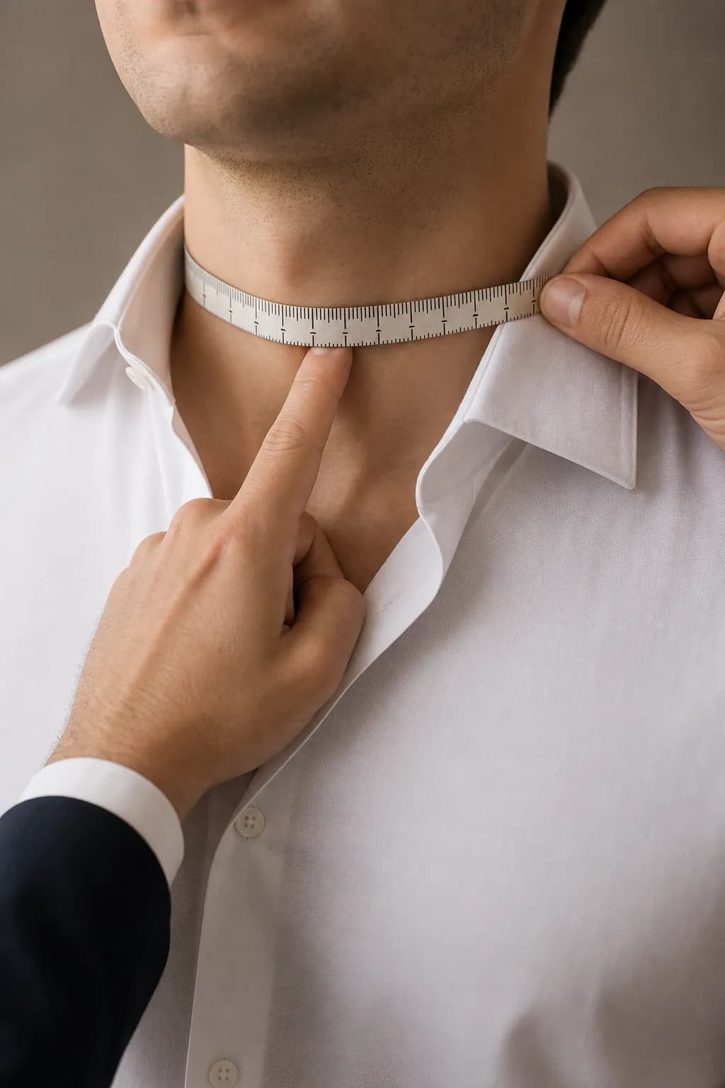 روش اندازه‌گیری دور یقه برای پیراهن رسمی
